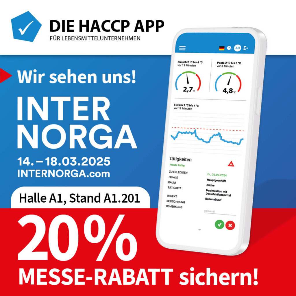 20% Messe-Rabatt, INTERNORGA 2025, HACCP